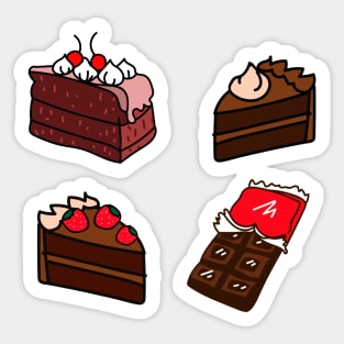 Cute chocolate cakes Sticker